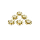Set of 6 Ivory & Gold Ripple Design Cups & Saucers (XJ1016-A)