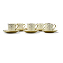 Set of 6 Golden Dotted Elegance Design Cups & Saucers Set (HS-19008-2)
