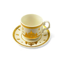 Set of 6 Golden Mosque Design Porcelain Cup & Saucer (RS-9255)