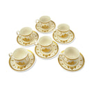 Set of 6 Golden Mosque Design Porcelain Cup & Saucer (RS-9255)