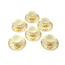 Set of 6 Golden Mosque Design Porcelain Cup & Saucer (RS-9255)
