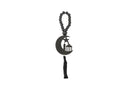Pack of 2 Black Bead Crescent Moon with Mosque Design Wooden Hanging