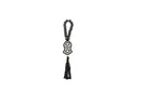 Pack of 2 Black Beaded Wooden Hanging with Ornamental Pendant and Tassel