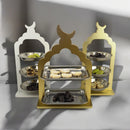 Crescent Design 3-Tier White Stand with Stainless Steel Plates (2408232)