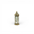 Antique Bronze Tall Mini Hexagon Plastic & Mirrored Glass LED Lanterns For Ramadan & Eid