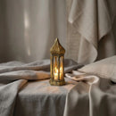Bronze Mini Hexagon Plastic & Mirrored Glass LED Lantern For Ramadan & Eid