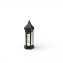Black Tall Mini Hexagon Plastic & Mirrored Glass LED Lantern For Ramadan & Eid