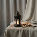Black Mini Hexagon Plastic & Mirrored Glass LED Lantern For Ramadan & Eid