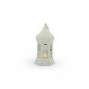 White Mini Hexagon Plastic & Mirrored Glass LED Lantern For Ramadan & Eid
