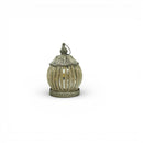 Pewter Glass LED Lantern With Gold Detailing For Ramadan & Eid