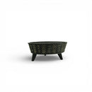 Black Bowl On 3 Feet With Ornate Gold Design - 2 Sizes Available