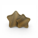 Set of 2 Dark Wood Crescent Star Trays For Ramadan & Eid