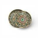 2pc Round Wooden Moroccan Design Serving Tray For Ramadan & Eid