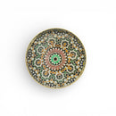 2pc Round Wooden Moroccan Design Serving Tray For Ramadan & Eid