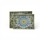 Set of 2 Moroccan Star Mosaic Serving Tray with Handles Design For Ramadan & Eid