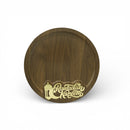 Gold Shiny Ramadan Kareem Round Dark Wood Tray For Ramadan & Eid