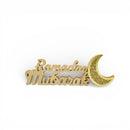 Natural Wooden "Ramadan Mubarak" & Moon Decoration / Table Centerpiece