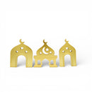 Set of 3 Gold Decorative Islamic Mosque Set For Ramadan & Eid