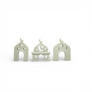 Set of 3 White Decorative Islamic Mosque Set For Ramadan & Eid