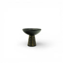 Black Bowl On Ornate Gold Stand - 2 Sizes Available