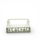 White Wooden Cut Out silhouette with Handle Tray