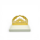 White & Gold Ramadan Kareem With Mosque Silhouette Serving Tray For Ramadan & Eid