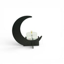 Black Crescent Moon Tabletop Decor Stand with Lid Bowl