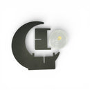 Black Crescent Moon Tabletop Decor Stand with Lid Bowl