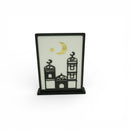 Wooden Moon & Mosque Stand Table Centre Decoration For Eid & Ramadan