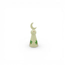 Decorative Crescent Moon Stands With Pastel Emboss Mosque Design For Ramadan & Eid