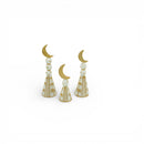 Set Of 3 Decorative Crescent Moon Stands For Ramadan & Eid
