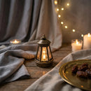 Mini Brushed Silver Triangle Minaret LED Lantern For Ramadan & Eid