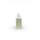 White Mini Square Plastic & Mirrored Glass LED Lantern For Ramadan & Eid