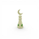 Decorative Crescent Moon Stands With Pastel Emboss Mosque Design For Ramadan & Eid