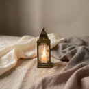Bronze Mini Square Plastic & Mirrored Glass LED Lantern For Ramadan & Eid