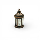Brushed Black & Silver Mirror Glass Mini LED Lantern For Ramadan & Eid