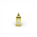 Gold Minaret Shaped Mirror Glass Mini Plastic Lantern For Ramadan & Eid