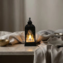 Black Minaret Shaped Mirror Glass Mini Plastic Lantern For Ramadan & Eid