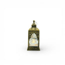 Bronze Minaret Shaped Mirror Glass Mini Plastic Lantern For Ramadan & Eid