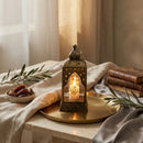 Bronze Minaret Shaped Mirror Glass Mini Plastic Lantern For Ramadan & Eid