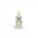 White Minaret Shaped Mirror Glass Mini Plastic Lantern For Ramadan & Eid