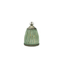 Mint Green Glass LED Lantern With Silver Detailing For Ramadan & Eid