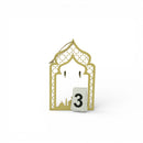 White & Gold 3D Wooden Arch & Mosque Hanging Calendar