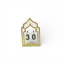 White & Gold 3D Wooden Arch & Mosque Hanging Calendar