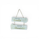 Bismillah/Alhamdulillah White Wooden Hanging Decoration
