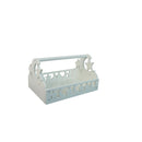 White Wooden Cut Out silhouette with Handle Tray