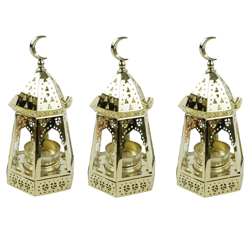 3 x Mini Triangle Minaret Tealight Lantern- Choose Colour (2693D)