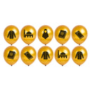 Gold Islamic Symbols Balloons (12 Pack) For Ramadan & Eid