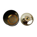 Black Eid Mubarak Ornate Glass Serving Dish With Metal Lid & Stand  (JC006)