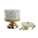 Gold White Round Calligraphy Serving Dish ( JC007)